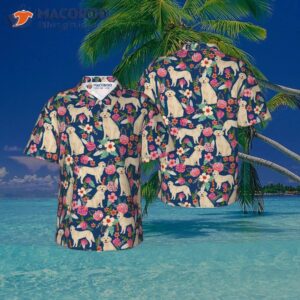 Cute Dog Floral Hawaiian Shirt
