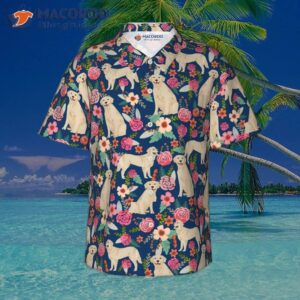 Cute Dog Floral Hawaiian Shirt