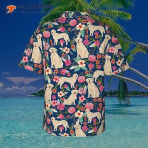 cute dog floral funny men s hawaiian shirt 2