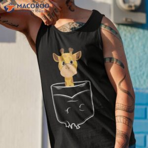 cute giraffe in packet lovers animals costume shirt tank top 1