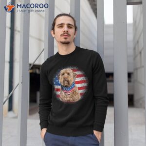 cute goldendoodle dog american flag indepedence day july 4th shirt sweatshirt 1