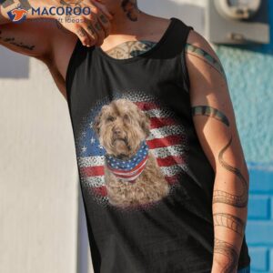 cute goldendoodle dog american flag indepedence day july 4th shirt tank top 1