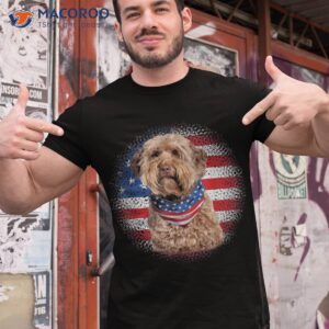 cute goldendoodle dog american flag indepedence day july 4th shirt tshirt 1