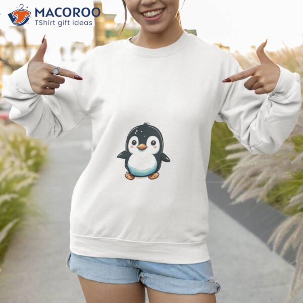 Cute Happy Chibi Penguin Illustration Vector Simple Unisex T-Shirt