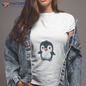 cute happy chibi penguin illustration vector simple unisex t shirt tshirt 2