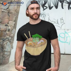 cute kawaii frog eating in ra bowl shirt tshirt 3