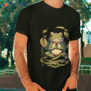 cute meditating frog zen yoga spiritual meditation for shirt tshirt