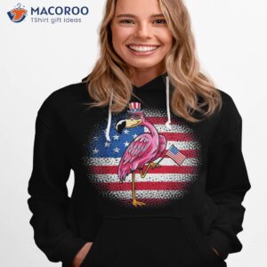 cute pink flamingo amp american flag indepedence day july 4th shirt hoodie 1