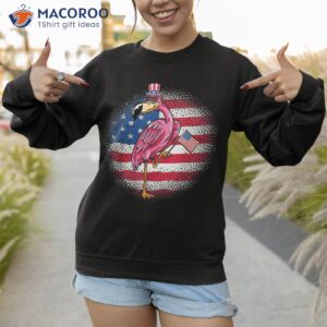 cute pink flamingo amp american flag indepedence day july 4th shirt sweatshirt 1