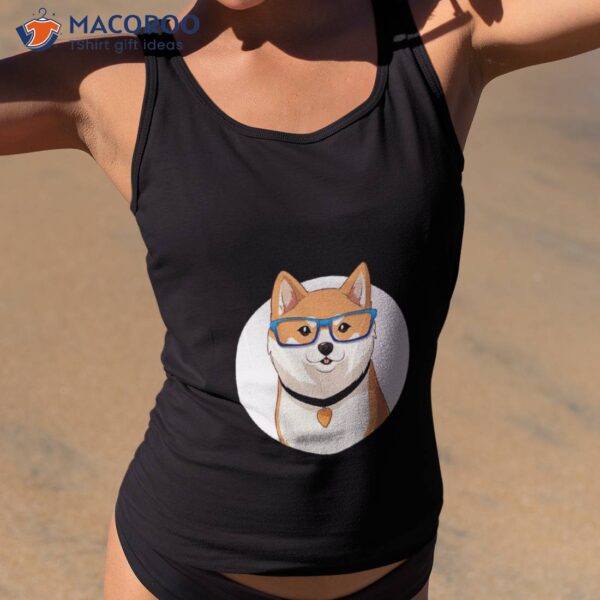 Cute Shiba Inu Dog With Nerdy Blue Glasses – Anime Shirt