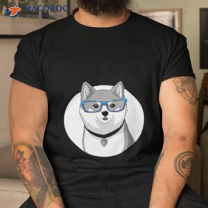 cute shiba inu dog with nerdy blue glasses anime shirt tshirt 3