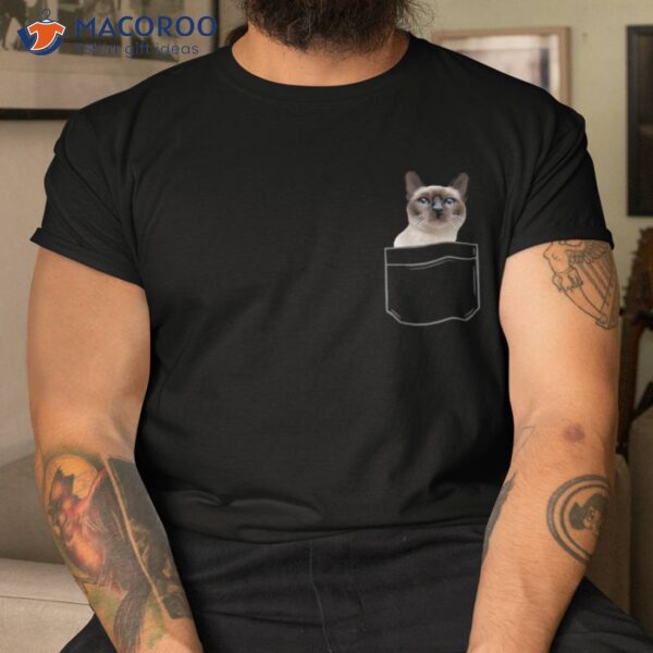 Cute Siamese Cat In Pocket Funny – Mom Dad Shirt