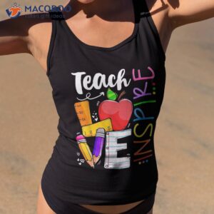 cute teach love and inspire teacher shirt tank top 2