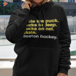 cycle the puck pucks in deep pucks on net skate shirt hoodie