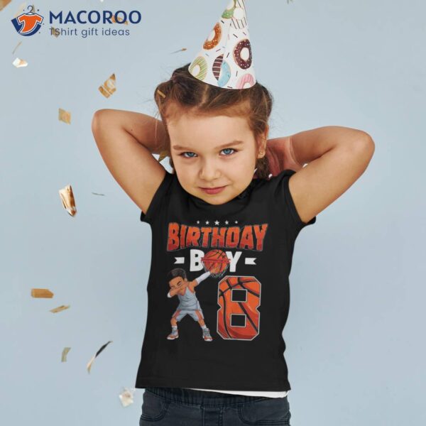 Dabbing Basketball Player 8 Years Old Boy 8th Birthday Shirt