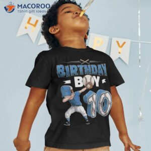 dabbing boy 10 year old baseball player 10th birthday party shirt tshirt