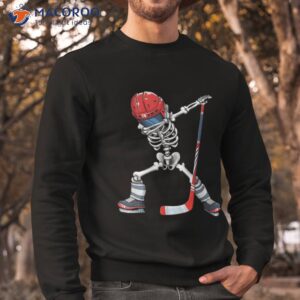 dabbing skeleton hockey halloween costume gift kids boys shirt sweatshirt