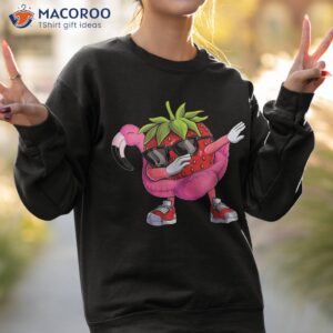 dabbing strawberry flamingo tropical aloha beach hawaiian shirt sweatshirt 2