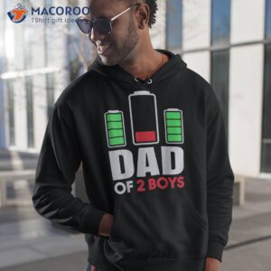 dad of 2 boys low battery son father s day birthday shirt hoodie 1