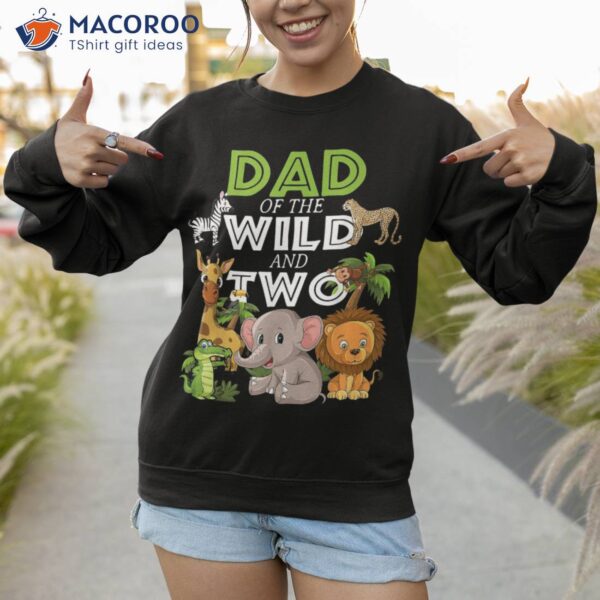 Dad Of The Wild Two Zoo Birthday Safari Jungle Animal Shirt