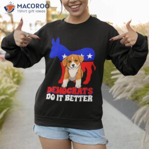 democrats do it better dogs corgi usa american flag donkey shirt sweatshirt