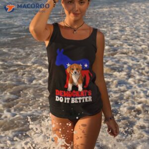 democrats do it better dogs corgi usa american flag donkey shirt tank top