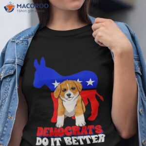 democrats do it better dogs corgi usa american flag donkey shirt tshirt