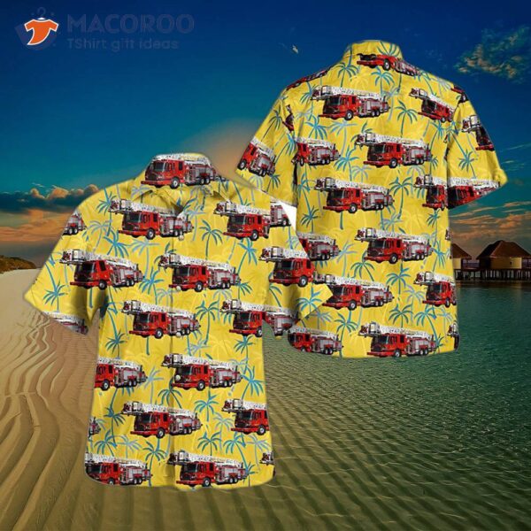 Detroit Fire Department Ladder Ladder Truck Hawaiian Shirt