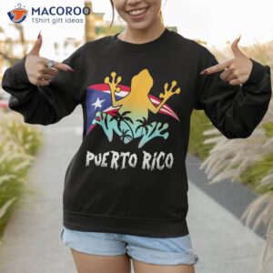 distressed style puerto rico frog gift design rico shirt sweatshirt