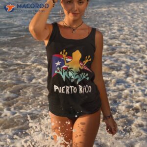 distressed style puerto rico frog gift design rico shirt tank top