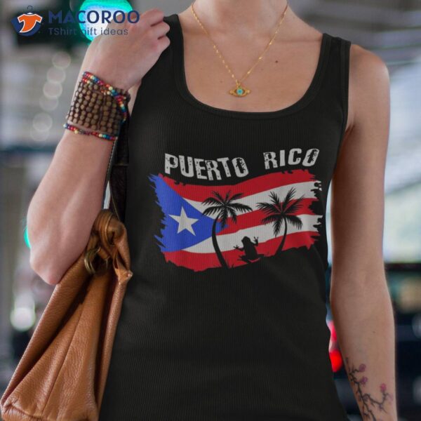 Distressed Style Puerto Rico Frog Gift Design Rico! Shirt