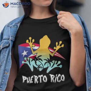 distressed style puerto rico frog gift design rico shirt tshirt