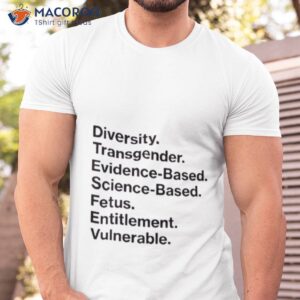 diversity transgender evidence based science based fetus entitlement vulnerable shirt tshirt 1