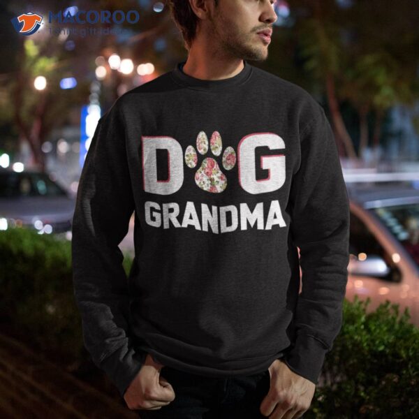 Dog Grandma Flower Puppy Lover Shirt