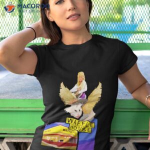 dolly parton riding a winged possum over waffle house retro shirt tshirt 1