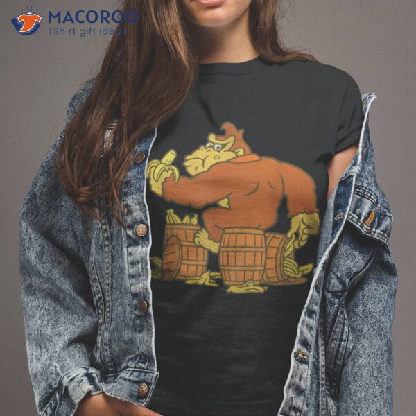 Donkey Kong Eating Bananas On Barrel Shirt