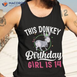 donkey lover this birthday girl ist 14 shirt tank top 3