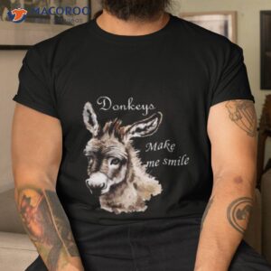 donkeys make me smile cute miniature donkey mini donkey shirt tshirt