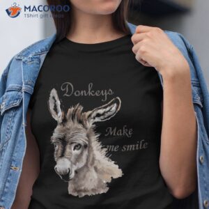 donkeys make me smile cute miniature donkeytail lovers shirt tshirt
