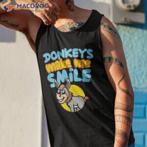 donkeys make me smile rancher farmer miniature donkey cute shirt tank top 1