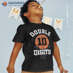 double digits birthday decorations boy 10th basketball bday shirt tshirt