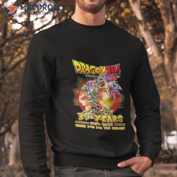 Dragon Ball Super 39 Years 1984 2023 Legend Thank You For The Memories Shirt