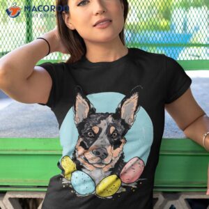 easter australian cattle dog bunny eggs on blue heeler shirt tshirt 1