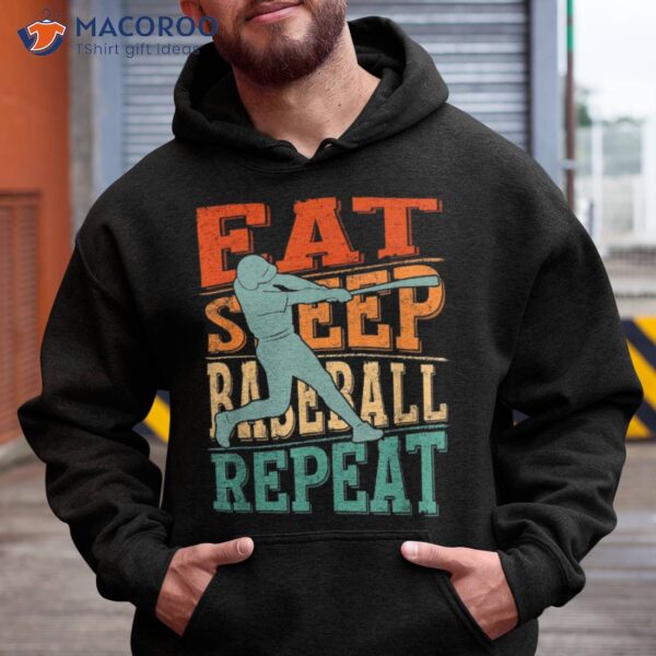 Eat Sleep Baseball Repeat Funny Shirt
