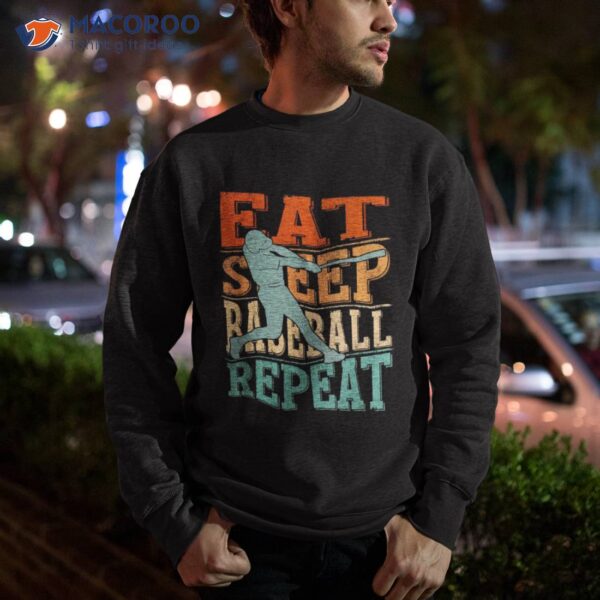 Eat Sleep Baseball Repeat Funny Shirt
