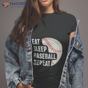 eat sleep baseball repeat logo shirt tshirt 2