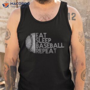 eat sleep baseball repeat player funny shirt tank top