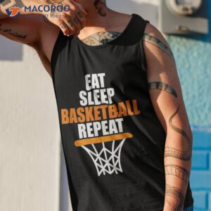 eat sleep basketball repeat t shirt for basketball fans tank top 1