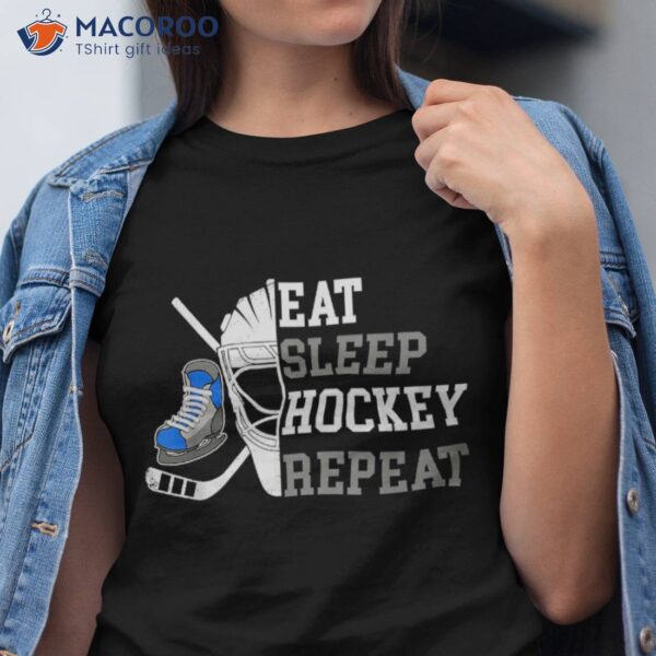 Eat Sleep Hockey Repeat Christmas For Kids Teen Adult Shirt