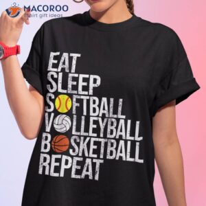 eat sleep softball volleyball basketball repeat funny sport shirt tshirt 1